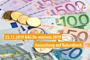 BAG De-minimis 2019 Auszahlung auf Rekordhoch